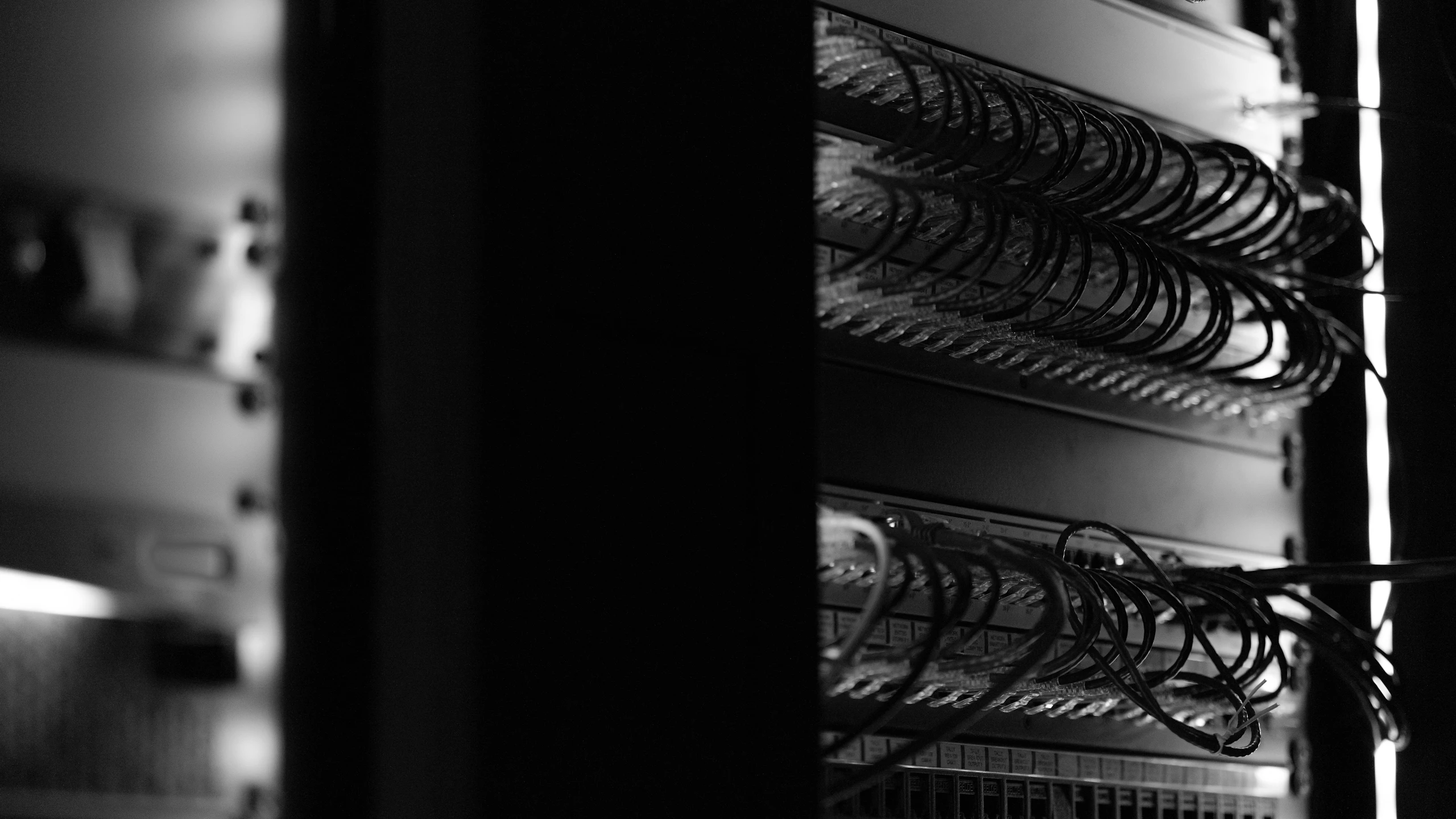 Patch panel in a server rack